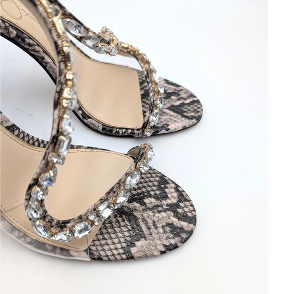 Jessica Simpson Jaycin Heel Sandal Women's Black/White Size US8.5M EU39.5 - Picture 10 of 10